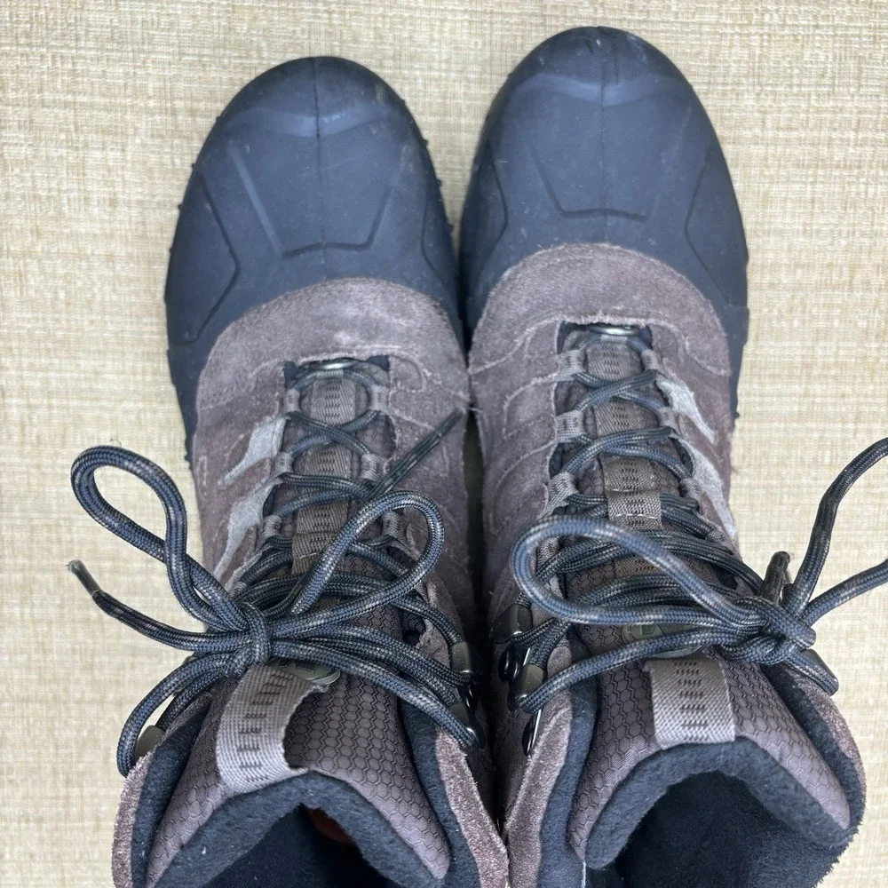 Merrell Men Moab Polar Boot 11.5 Waterproof Brown Suede Hiking Insulated Icegrip